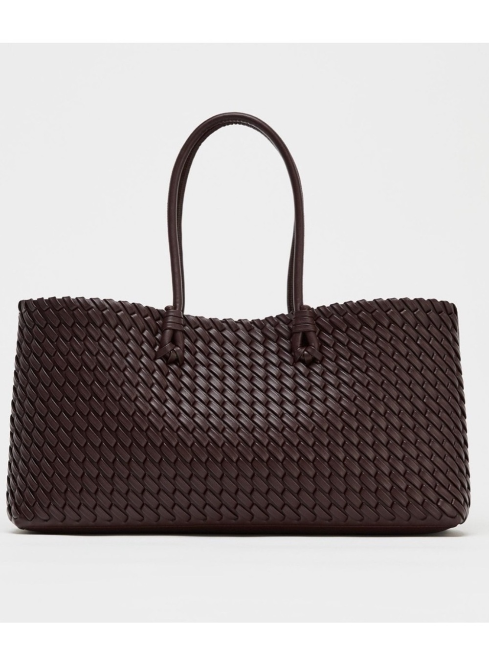 Zara Woven/Braided Leather Bag - burgundy - Picture 6 of 9